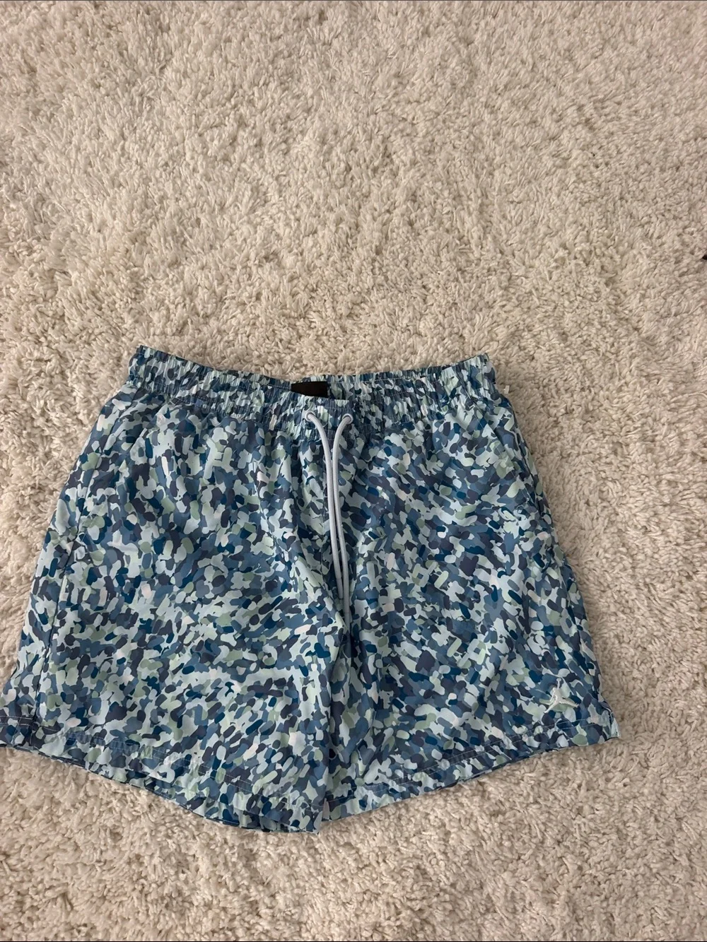 Jordan Men's Blue Camo Athletic Shorts with Drawstring